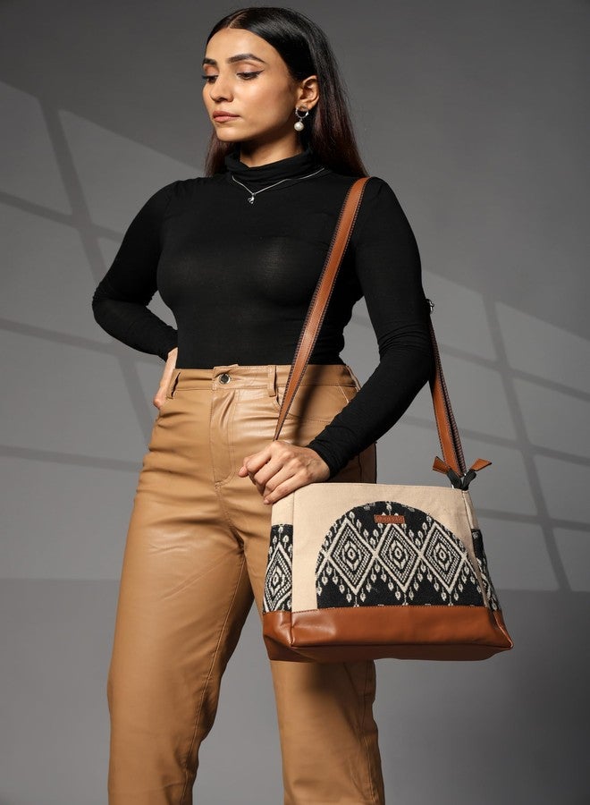 ENSAC حقيبة كتف من إنساك للنساء والفتيات | حقائب كروس بودي نسائية | حقائب يد نسائية | أنيقة | للاستخدام في السفر والعمل | محفظة (بني داكن) - Image 2